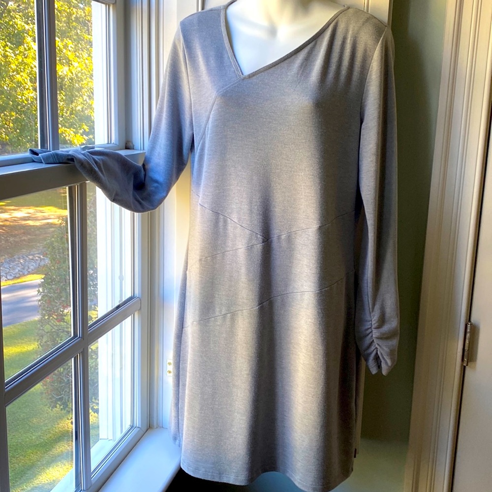 Dakini Gray Knit Long Sleeve Dress / Size L